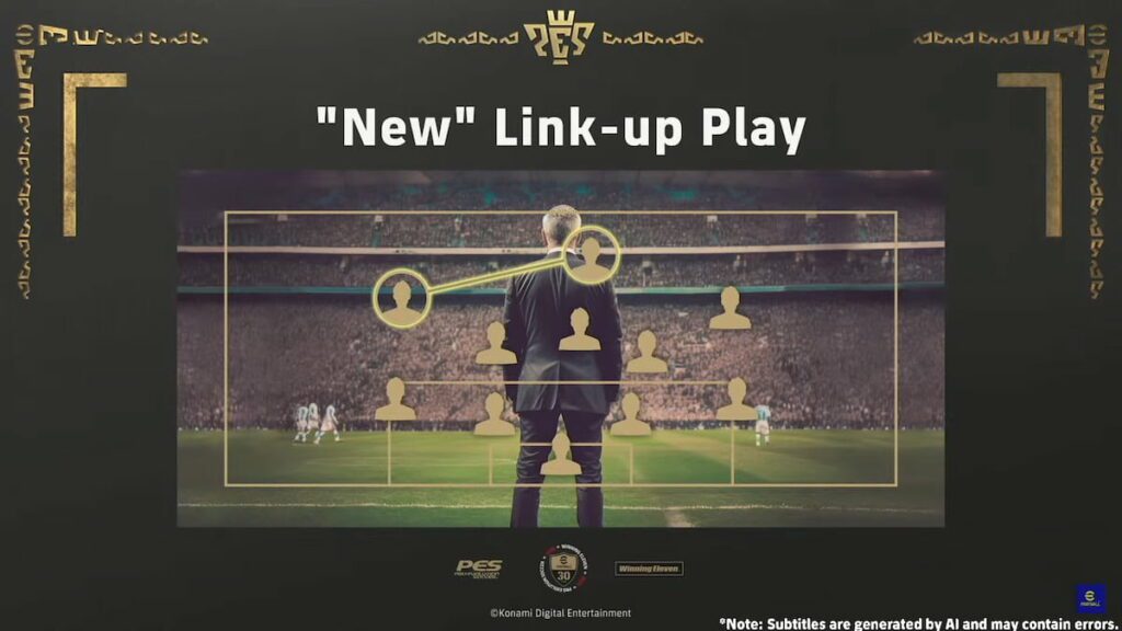 eFootball Link-Up Play feature demonstration from a previous season